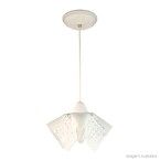 Pendente de vidro Tulipa xadrez 1 lâmpada 60W 18x18cm branco Auremar