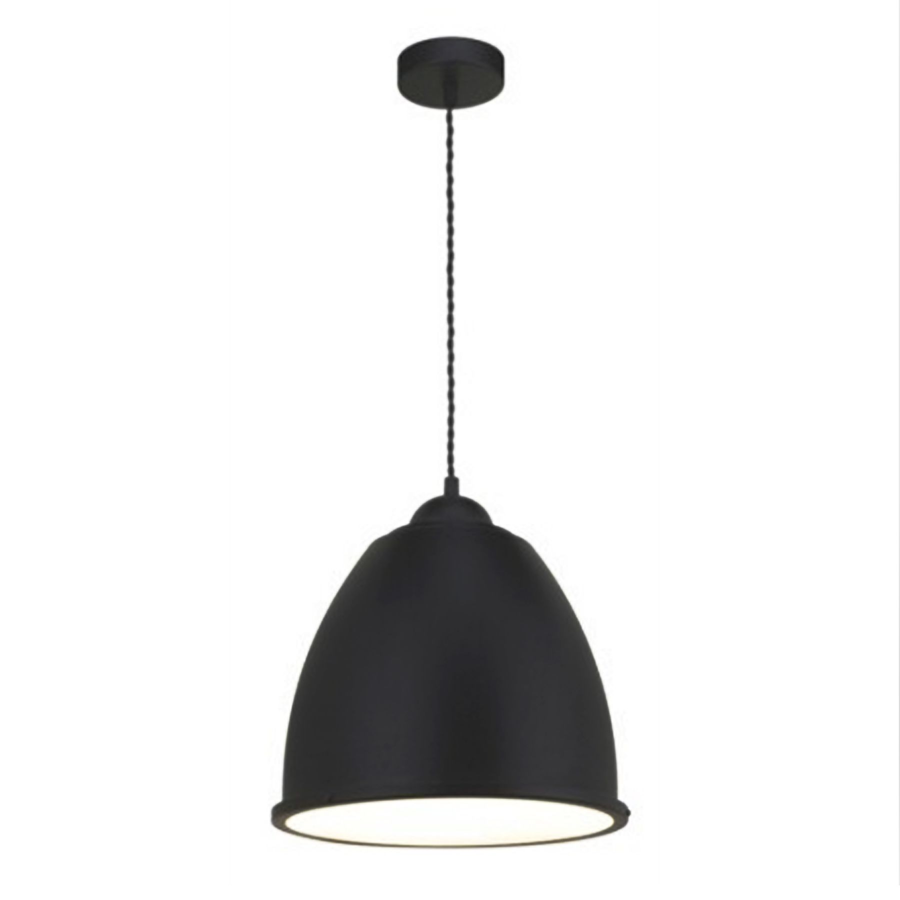 Pendente LED Inspire Kazuo Redondo Metal Preto Bivolt