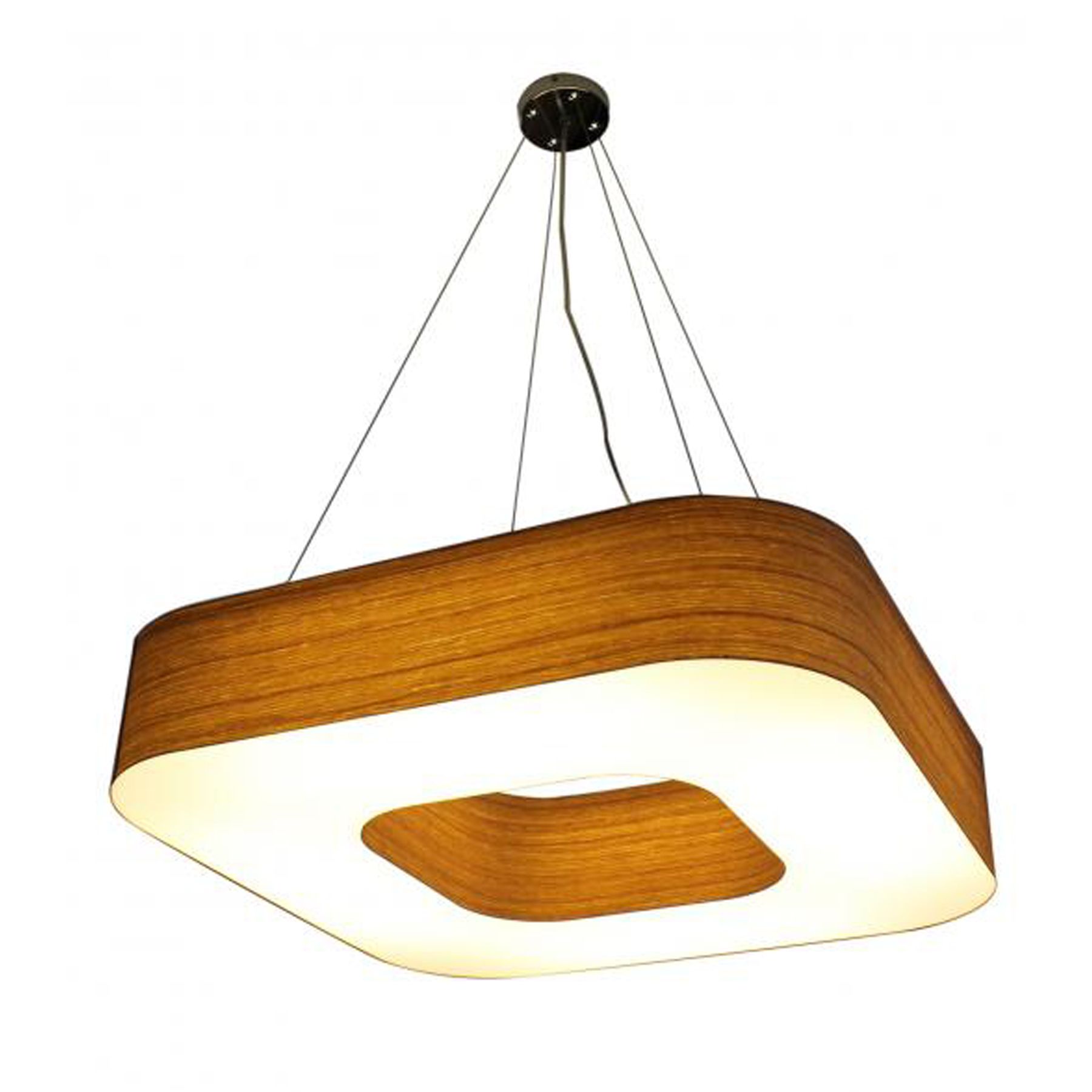 Pendente LED LLUM Bronzearte Nature Redondo Madeira Marrom Bivolt