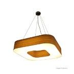 Pendente Nature LED quadrado 24W 3000K bivolt madeira Bronzearte