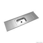 Pia de aço inox 200x60cm cuba profunda prata Mekal