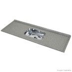 Pia de granito sintético 150x54cm com bandeja cinza real Decoralita