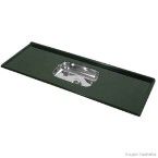 Pia de granito sintético 150x54cm com bandeja de inox verde Decoralita
