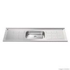 Pia de inox Bali 200x56cm com cuba 135 GhelPlus