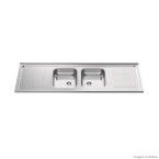 Pia de inox Bali com duas cubas 160X53cm N4-110MM Ghelplus