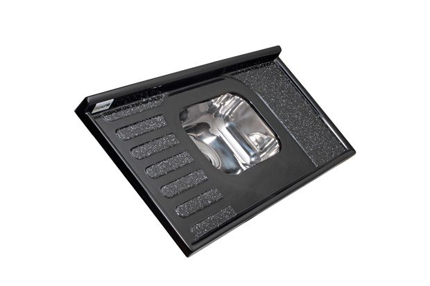 Pia Isocril Sintético com Cuba de Inox Preta 120cm