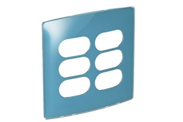 Placa 3 3 Postos Separados 4x4 Nereya Blueberry Gloss Ref. 663436