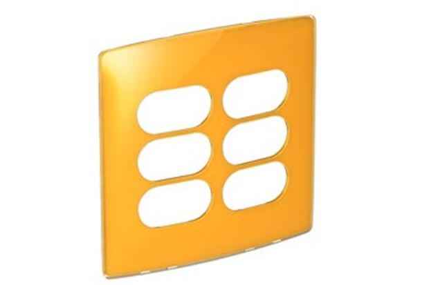 Placa 3 3 Postos Separados 4x4 Nereya Tangerine Gloss Ref. 663438