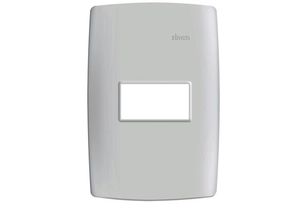 Placa 4x2 1 Posto Horizontal com Suporte Simon 30 Branca