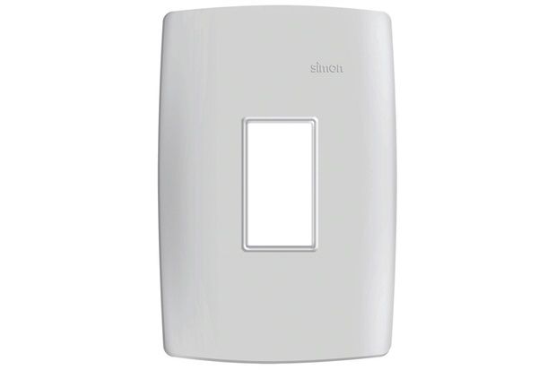 Placa 4x2 1 Posto Vertical com Suporte Simon 30 Branca