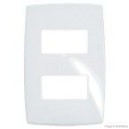 Placa 4x2 2 postos separados branco gloss Pialplus Pial