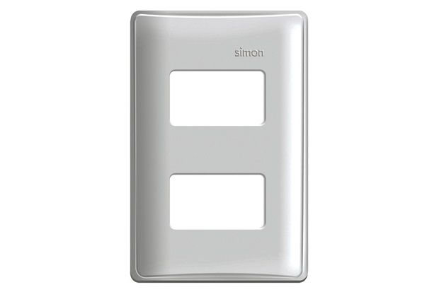 Placa 4x2 2 Postos Separados com Suporte Simon 19 Branca