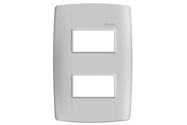 Placa 4x2 2 Postos Separados com Suporte Simon 30 Branca