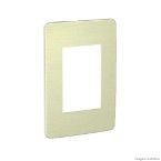 Placa 4X2 3 postos branca e alumínio Aurora gold Schneider