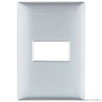 Placa 4x2 com 1 módulo prata Thesi Bticino