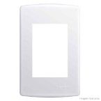 Placa 4x2 com suporte para 3 módulos branco Siena Alumbra