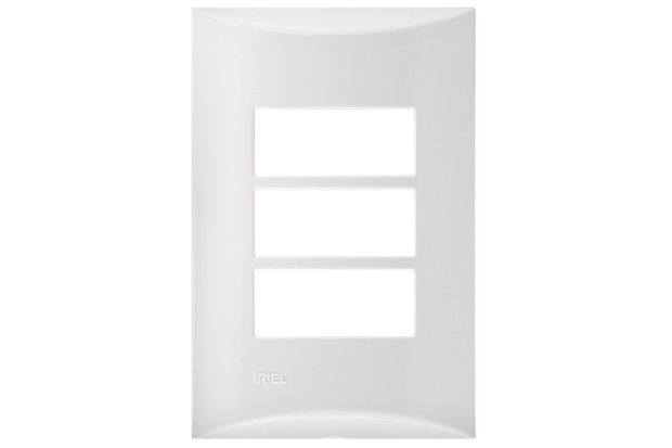 Placa 4x2 para 3 Módulos Brava Branco