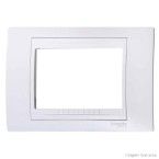 Placa 4x2 Única Prime Style 3 postos com moldura blanco mate Schneider
