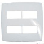 Placa 4x4 2 2 postos separados branco gloss Pialplus Pial