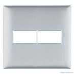 Placa 4x4 2 módulos prata Thesi Bticino