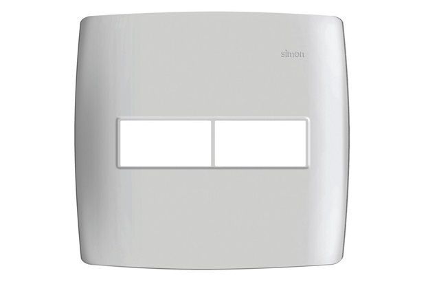 Placa 4x4 2 Postos com Suporte Simon 30 Branca