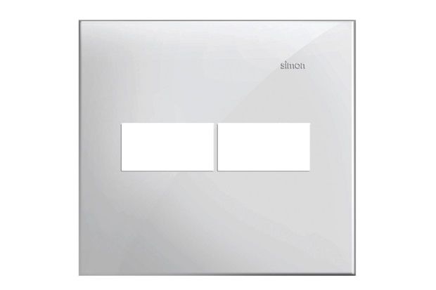 Placa 4x4 2 Postos Horizontais Simon 35 Branco