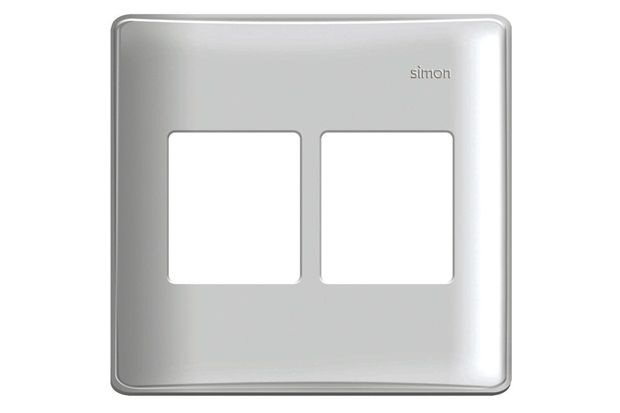 Placa 4x4 4 Postos Horizontais com Suporte Simon 19 Branca