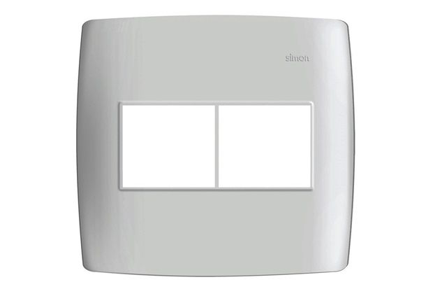 Placa 4x4 4 Postos Horizontais com Suporte Simon 30 Branca