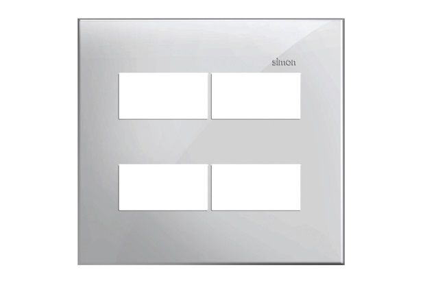 Placa 4x4 4 Postos Separados Simon 35 Branco