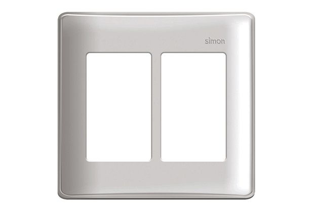 Placa 4x4 6 Postos Horizontais com Suporte Simon 19 Branca