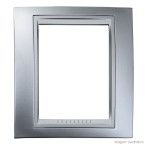 Placa 4x4 6 postos Top com moldura Única cromado Schneider