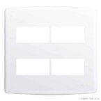 Placa 4x4 com suporte para 4 módulos distanciados branca Siena Alumbra