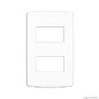 Placa Bianco Pró 4X2 2 módulos distanciados com suporte branca Alumbra