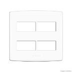 Placa Bianco Pró 4X4 4 módulos distanciados com suporte branca Alumbra