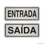Placa de alumínio 12x12cm Entrada/Saída Sinalize