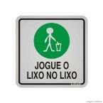Placa de alumínio 12x12cm Jogue lixo no lixo Sinalize