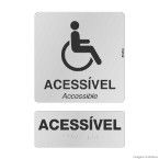 Placa de alumínio 30x21cm - ACESSÍVEL/ACCESSIBLE - braille natural Sinalize
