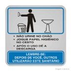 Placa de alumínio Procedimento Sanitário Masculino azul e preto Sinalize