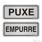 Placa de alumínio Puxe e Empurre Sinalize