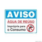 Placa de sinalização 15X20cm ÁGUA DE REÚSO Sinalize