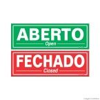 Placa de sinalização 20X30cm ABERTO/FECHADO Sinalize