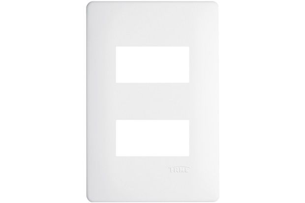 Placa para 2 Módulos Horizontais Distanciados 4x2 Habitat Branca