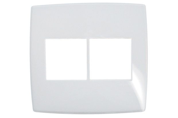 Placa para 3 3 Postos 4x4 Pialplus Gloss Branca