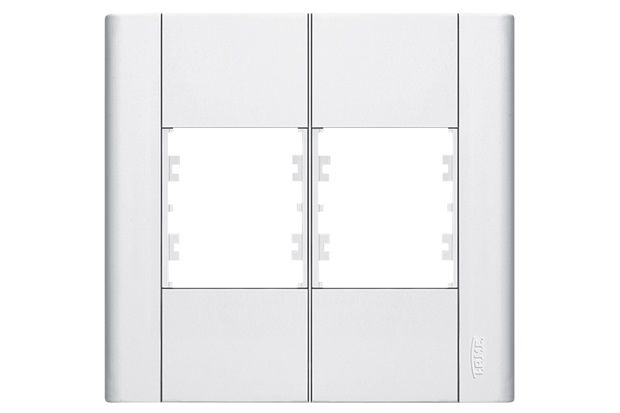 Placa para 4 Módulos Horizontais 4x4 Modulare Branca