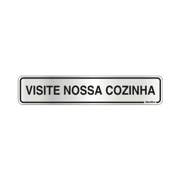 Placa Visite Nossa Cozinha Alumínio 5x25cm