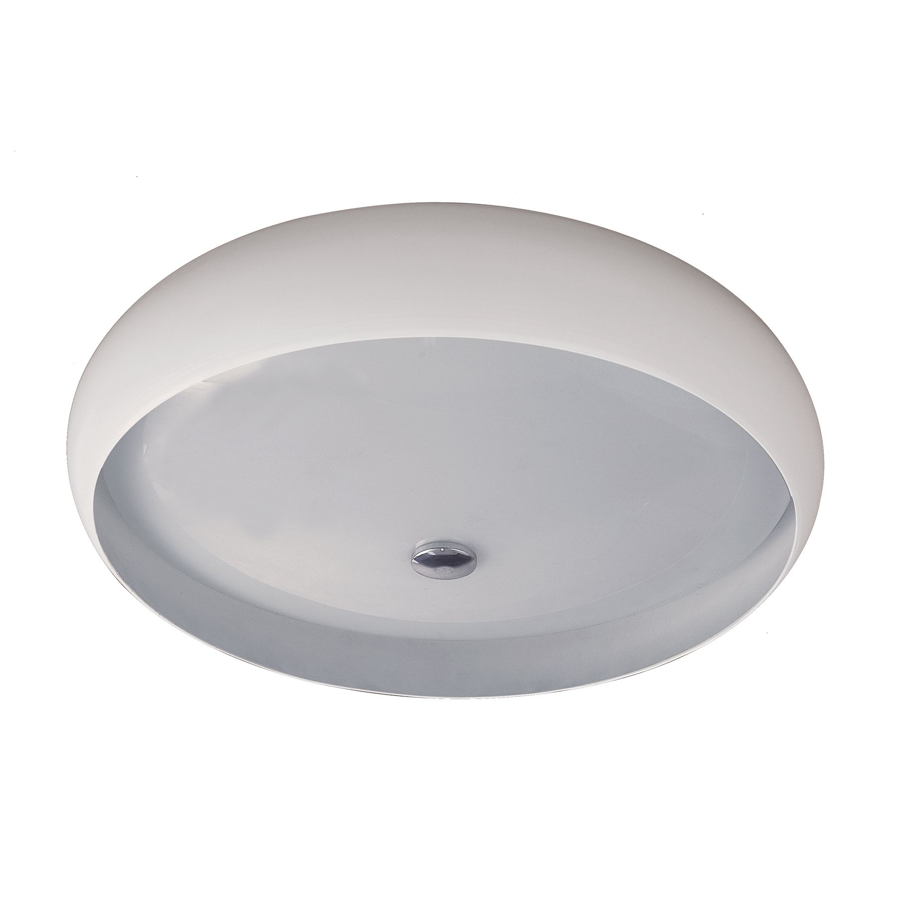 Plafon 3045 M Redondo Vidro Comum Branco Bivolt Pantoja