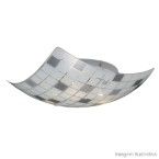 Plafon 34x34cm para 3 lâmpadas E27 60W branco e cinza Bronzearte