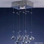 Plafon Cristal Ball para 1 lâmpada GU10 5W 3K power bivolt cromado Bronzearte