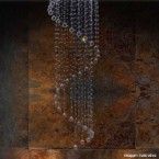 Plafon Cristal Spiral redondo 50cm para 7 lâmpadas com cristais K9 cromado Bronzearte