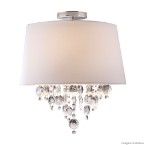 Plafon de aço para 3 lâmpadas E27 bivolt 60Ws São Paulo média com cúpula branca Bronzearte